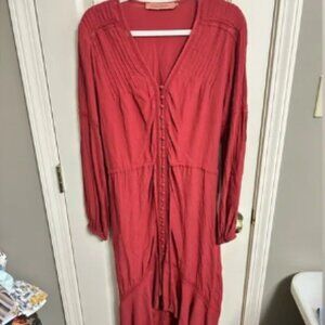 Rodeo Show Button Down Long Sleeve Hi-low Hem Dress Size 8
